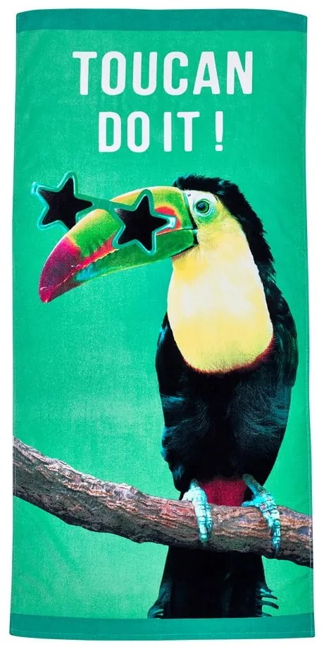 Prosop de plajă verde din bumbac 76x160 cm Toucan Do It – Catherine Lansfield