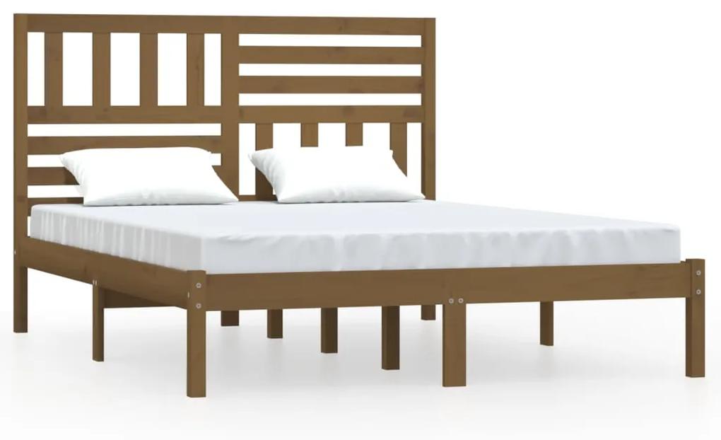 3101021 vidaXL Cadru de pat, maro miere, 120x200 cm, lemn masiv de pin