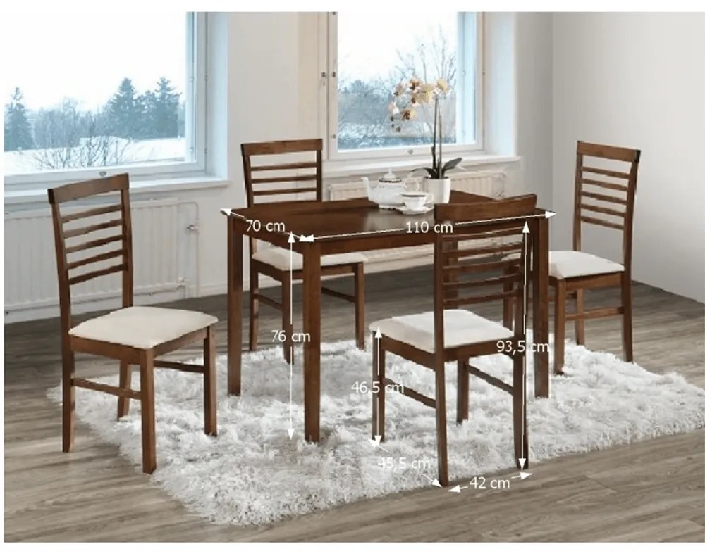 Set dining, MDF nuc/material bej, BRISBO 1+4