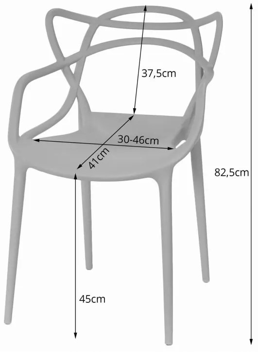 Set de sufragerie alb-negru 1 + 4, masă OSLO 80x80cm și scaun din plastic negru KATO