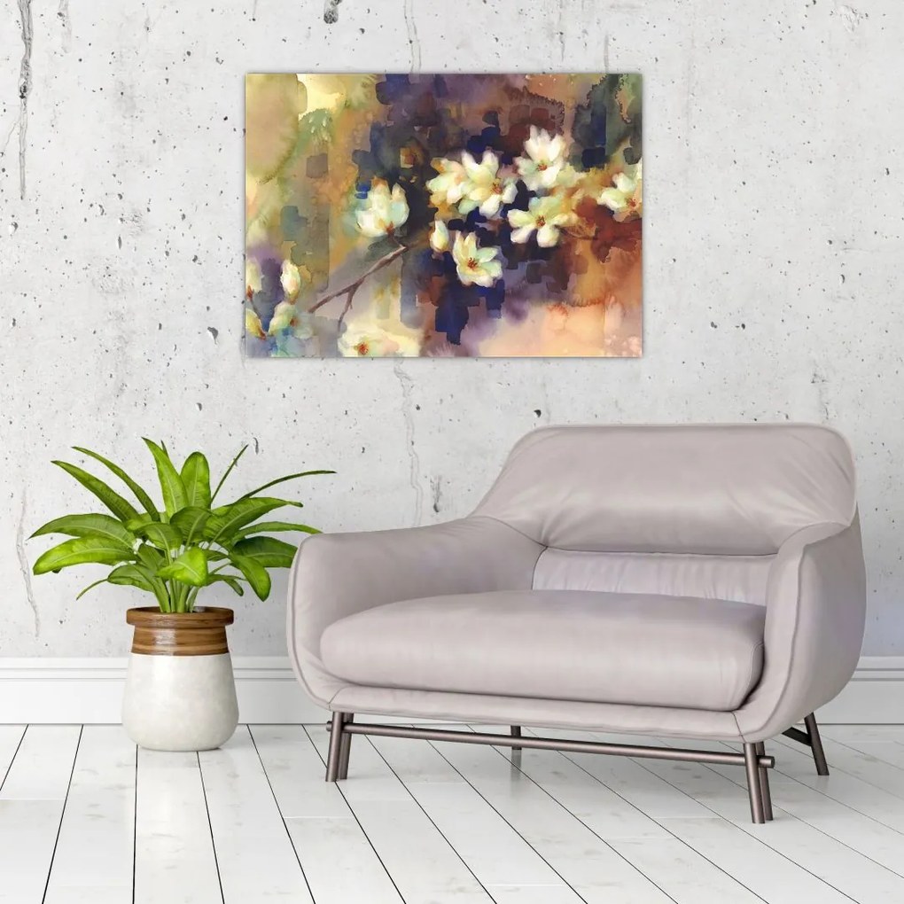 Tablou - Magnolii albe, pictură (70x50 cm)
