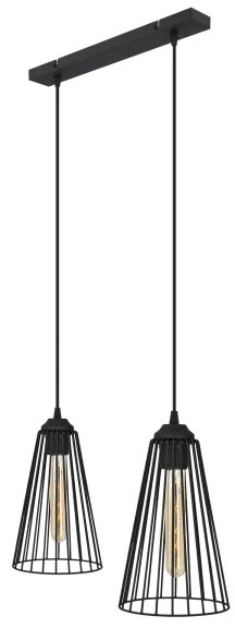 Lustră pe cablu TORRI 2xE27/15W/230V negru