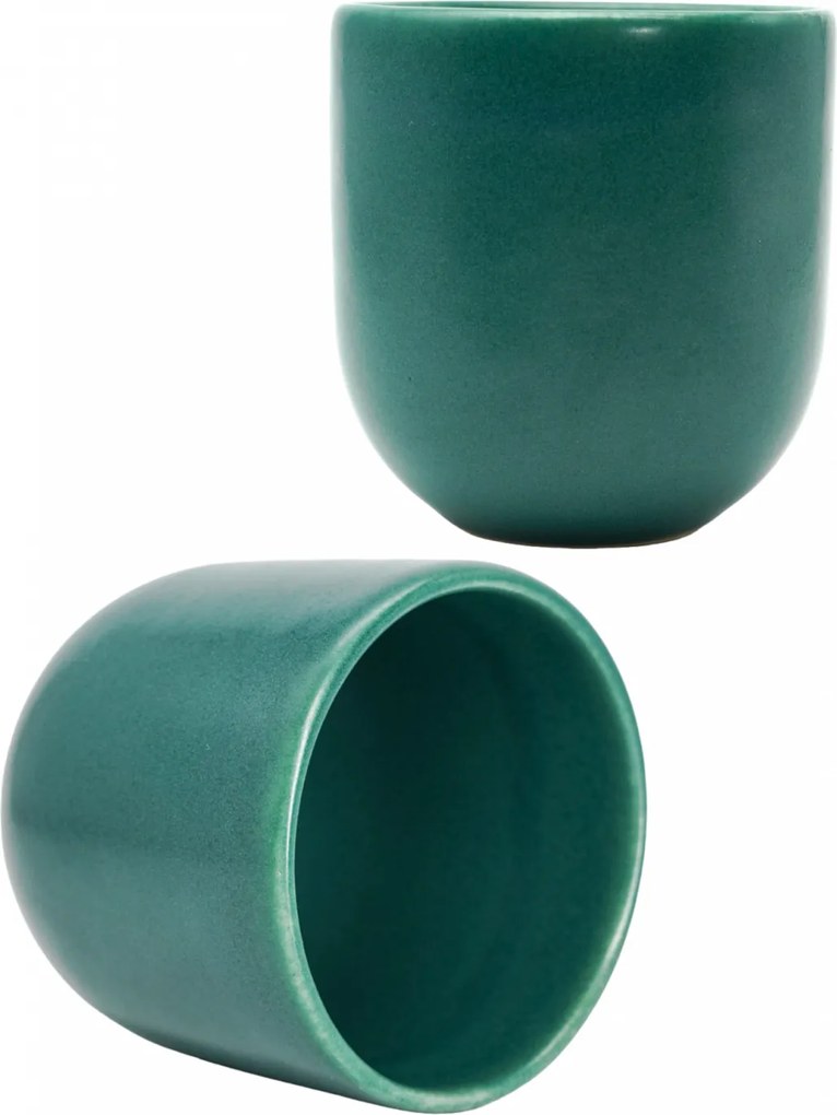 Pahar Cafea Novum Verde Emerald 250ml (Glazurat Manual)