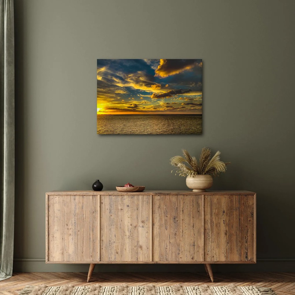 Tablou cu apus de soare la mare (70x50 cm)