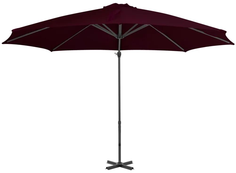 Umbrela suspendata cu stalp din aluminiu, rosu, 300 cm Rosu, 300 x 238 cm