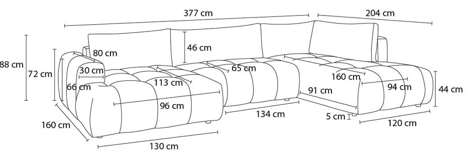 Colțar roz extensibil/cu spațiu de depozitare (cu colț pe partea stângă/în formă de "U") Fuji – Bobochic Paris