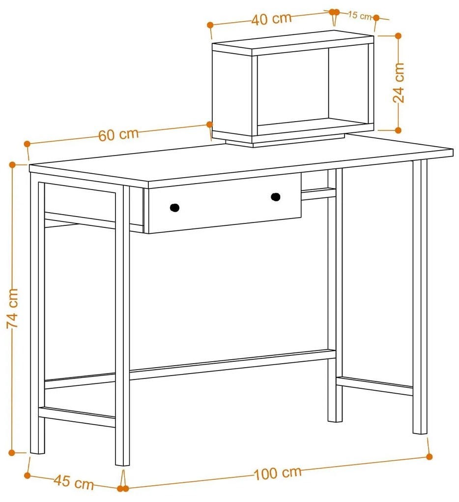 Masă PC Aliex 3 (alb + negru). 1088925