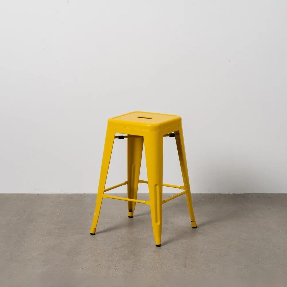 Set de scaune de bar galben 2 buc. din metal (înălțime șezut 61 cm) – Ixia