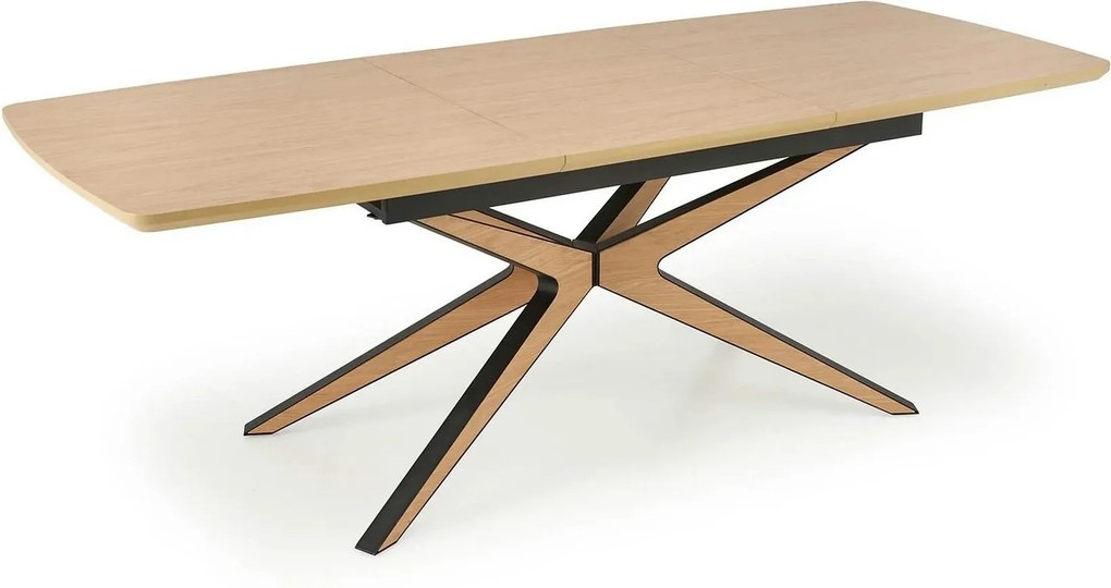 Masa extensibila JAMES, stejar/negru, 160/220x90x76 cm