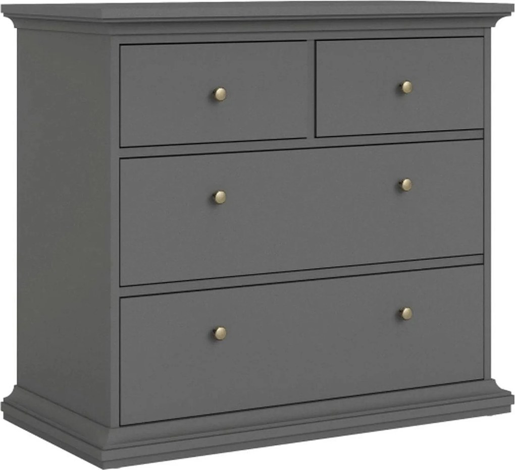 Comoda PARIS, gri, PAL laminat/metal, 96x49x87 cm