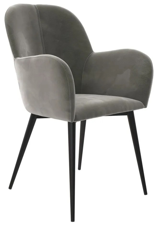 Scaun de sufragerie gri tapițat Fitz – Støraa