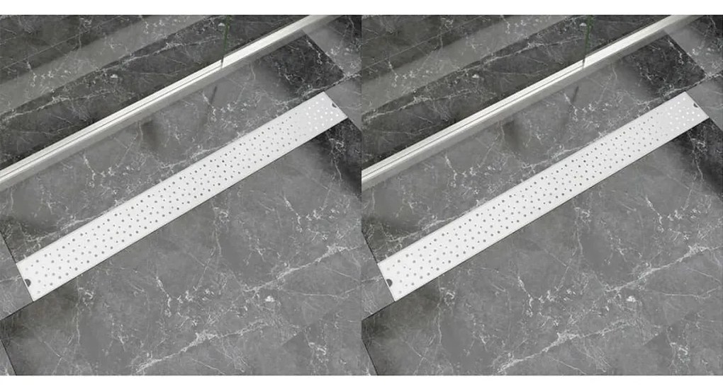 vidaXL Rigolă duș liniară, 2 buc., 1030x140 mm, oțel inoxidabil, bule