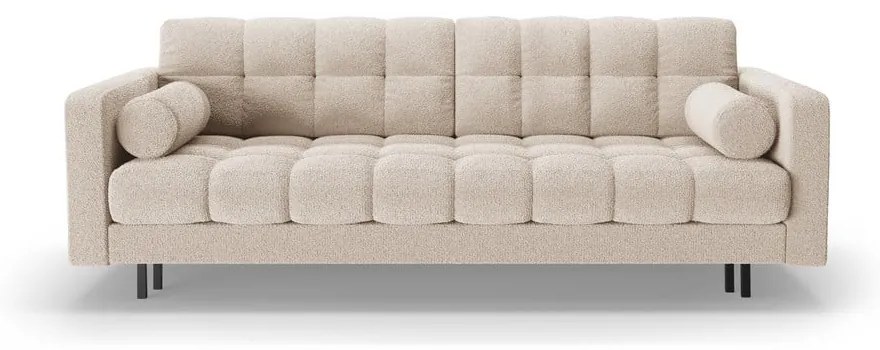 Canapea bej extensibilă, cu spațiu de depozitare cu tapițerie din țesătură bouclé 222 cm Bali – Cosmopolitan Design