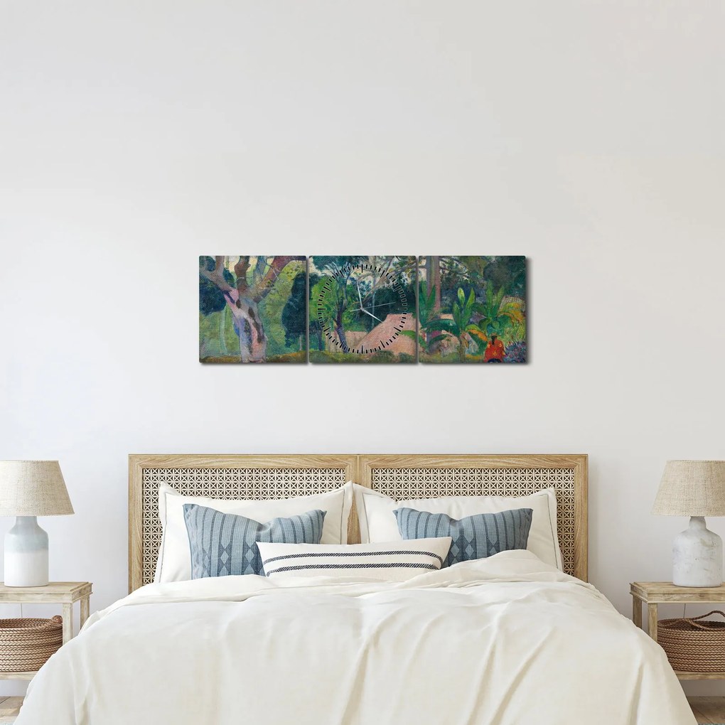 Tablou - Paul Gauguin, Te raau rahi (The Big Tree), reproducere (cu ceas) (90x30 cm)