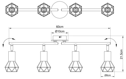 Globo 54802S-4 - Lampă spot XARA 4xE14/40W/230V