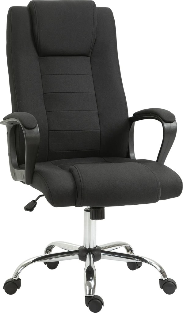 Vinsetto Scaun de Birou Ergonomic, Basculant și Captusit cu Înălțime Reglabilă, 62x76x110-119 cm, Negru | Aosom Romania