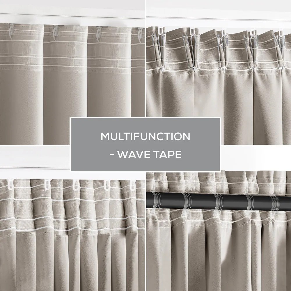 Draperie bej blackout/termoizolantă 140x270 cm Pleat – Restilo