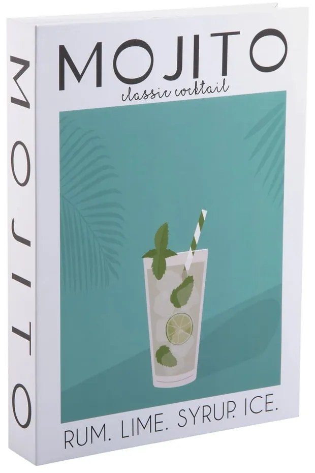 Cutie de depozitare albă/verde din hârtie decorativă 18x4x25 cm Mojito – PT LIVING