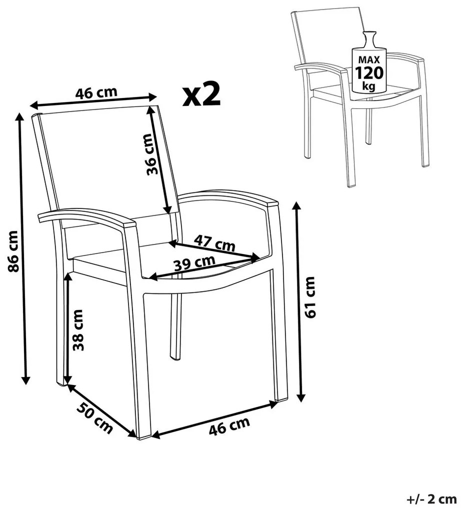 Set scaune 2 buc. Pero (gri). 1011521