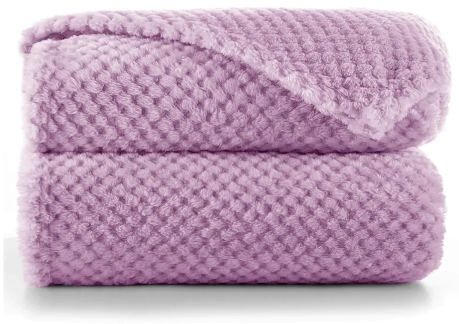 Pătură din microfibră DecoKing Henry, 70 x 150 cm, violet