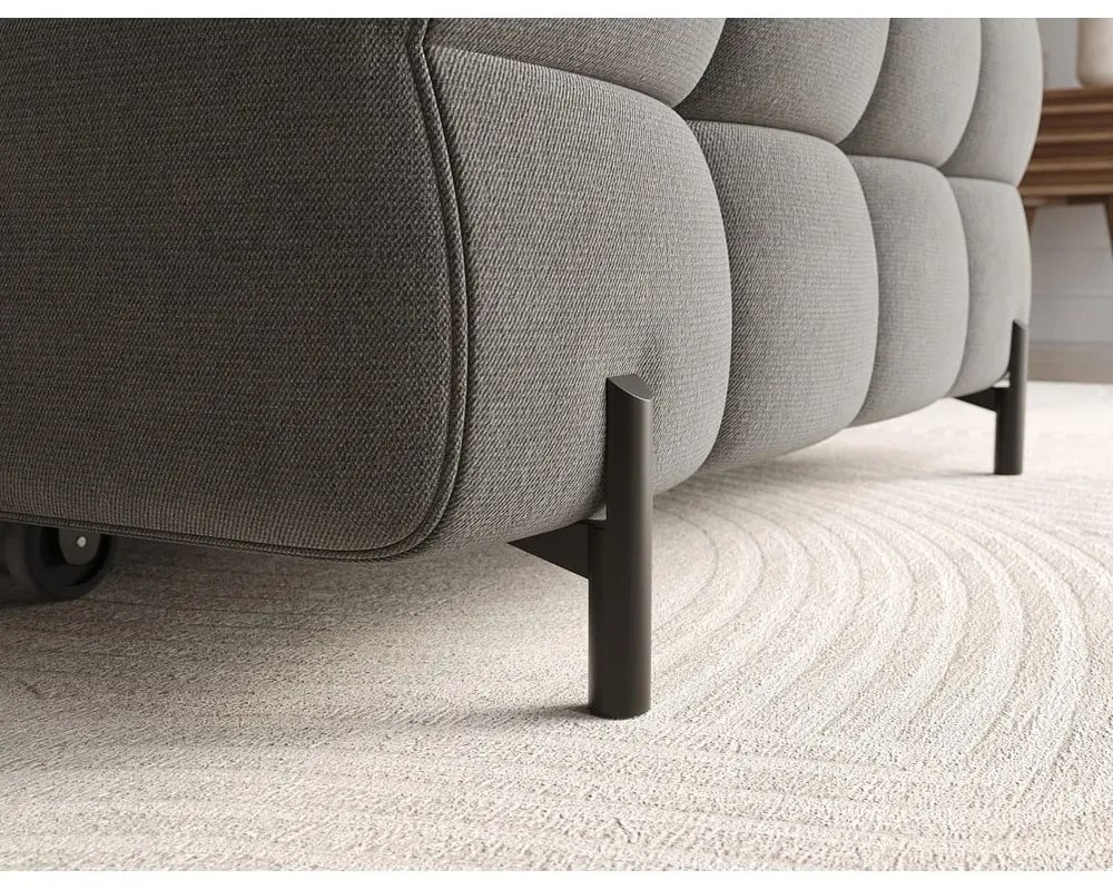 Colțar taupe extensibil/cu spațiu de depozitare cu tapițerie din catifea (cu colț pe partea dreaptă/cu șezlong) Felro – ELTAP