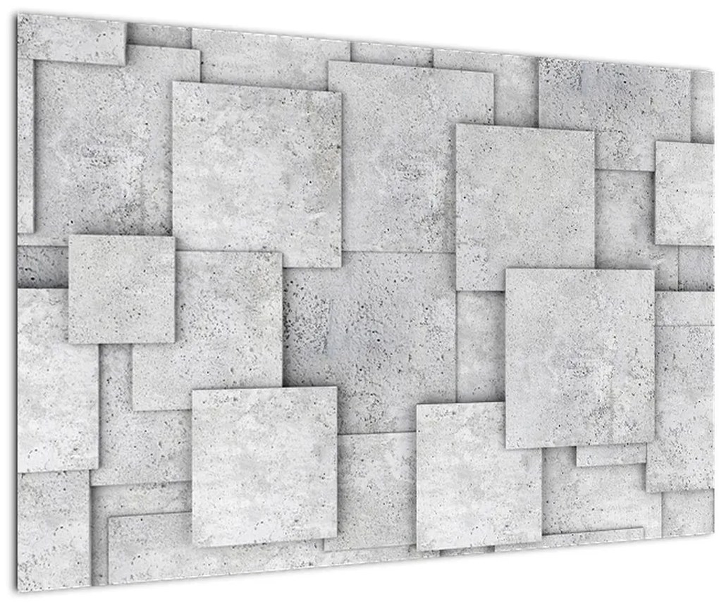 Tablou - Abstracție cu faianță de beton (90x60 cm)