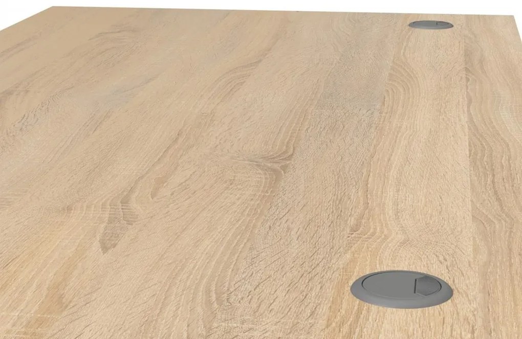 Masă de birou Modulo 150 x 80 cm + container, stejar sonoma / gri