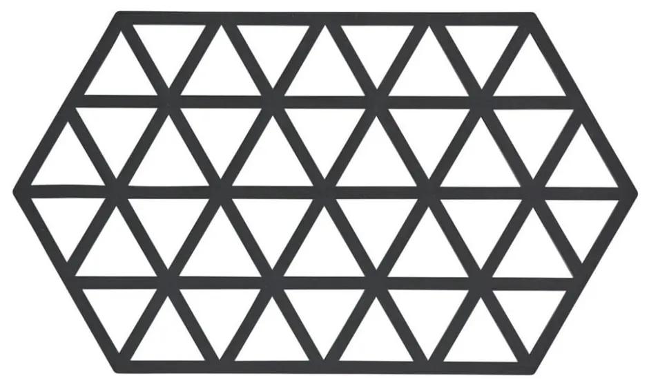 Suport din silicon pentru oale fierbinți Zone Triangles, negru