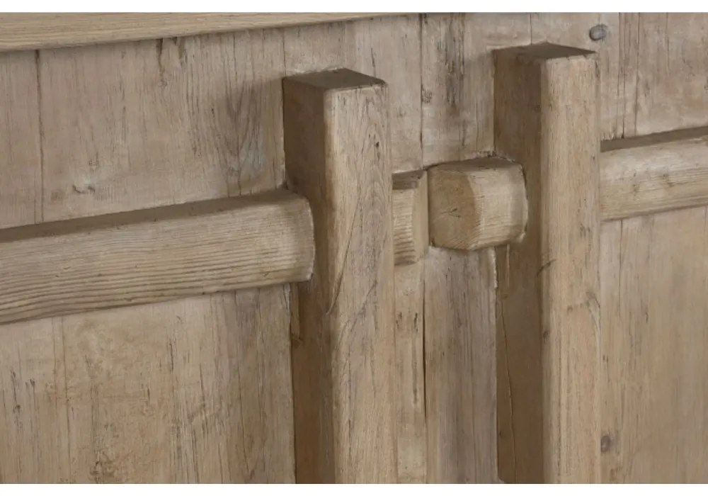 Bufet din lemn masiv reciclat, sculptat manual, Ervino