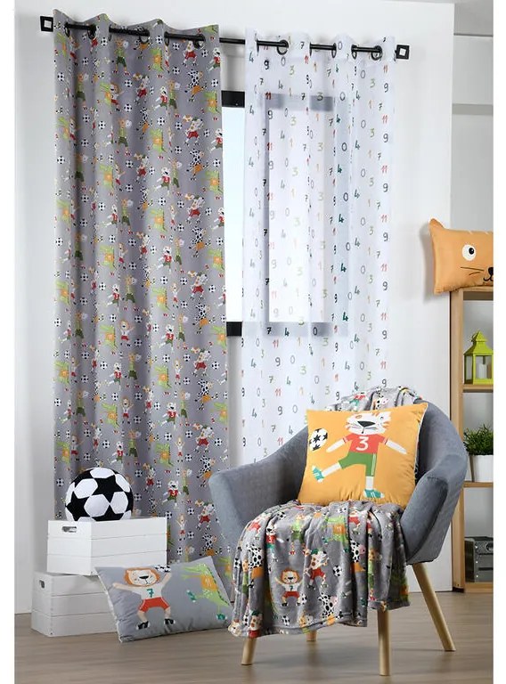 Draperie BLACKOUT FOTBAL, gri, 140 x 260 cm 1 buc