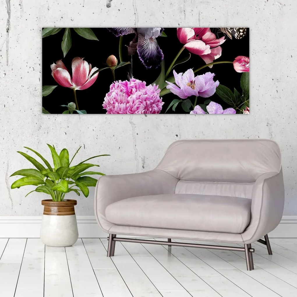 Tablou - Ilustrație de flori (120x50 cm)