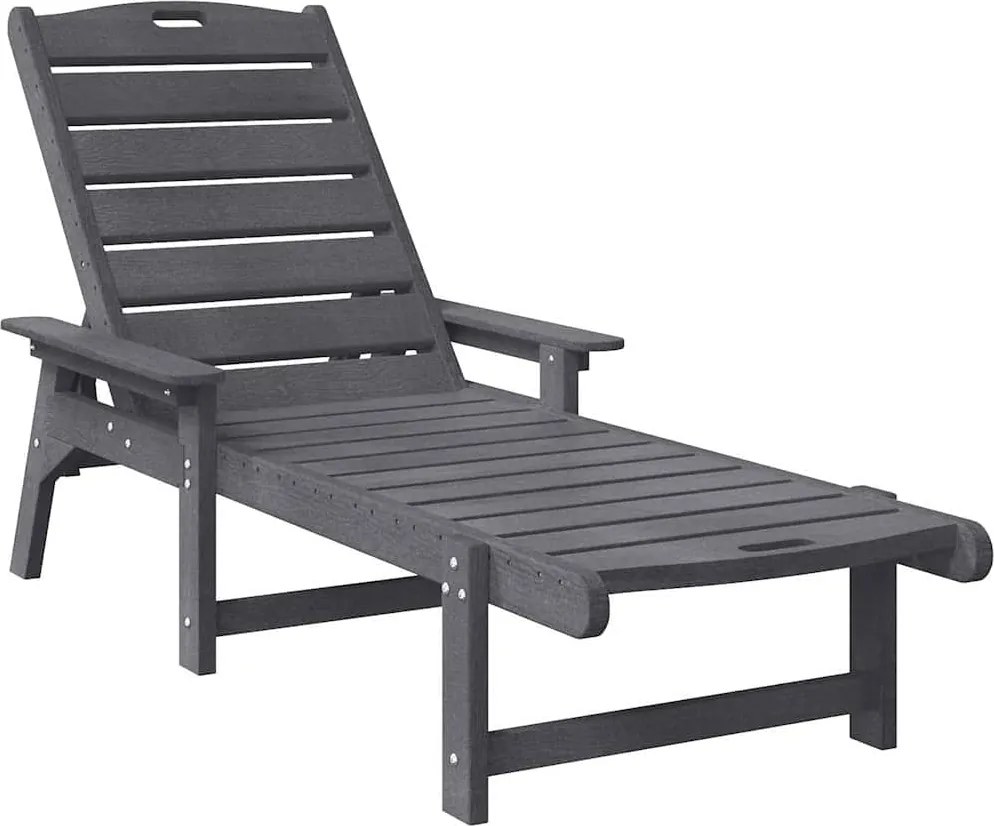 vidaXL Șezlong Gri deschis 195,5 x 53 x 98,5 cm HDPE