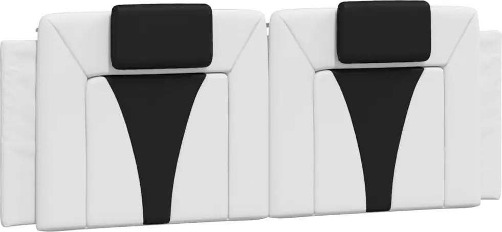 vidaXL Pernă pentru tăblie pat, Viana, alb și negru, 140cm, piele artificială