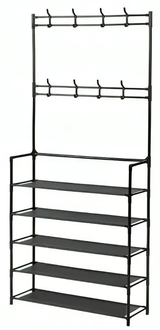 Cuier Livit Multi-Tier, metal, negru, 168 x 65 x 25 cm
