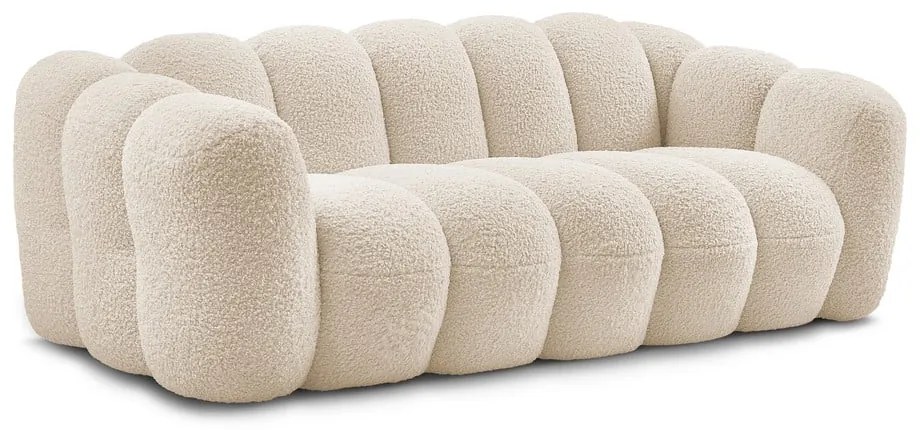 Canapea bej cu tapițerie din țesătură bouclé 232 cm Hippolyte – Bobochic Paris