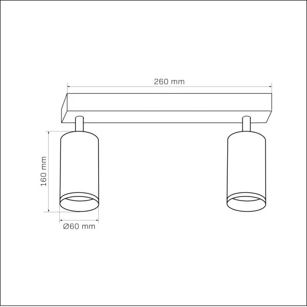 Spot LONDON 2xGU10/10W/230V negru