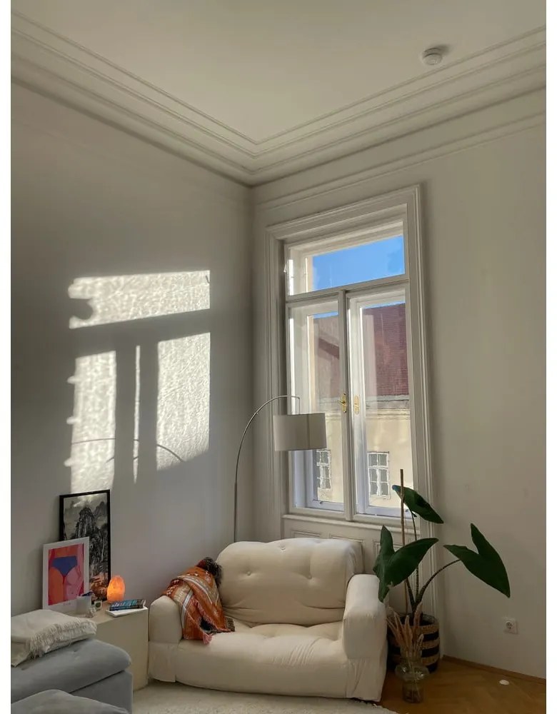 Canapea bej extensibilă cu tapițerie din in 140 cm Hippo - Karup Design