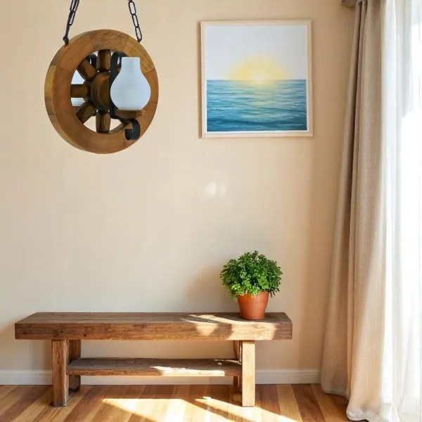 Lustră pe lanț Brilagi ROATA 2xE14/40W/230V fag