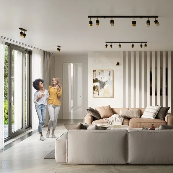 Spot NERO 2xGU10/40W/230V negru/auriu Sollux SL.1070