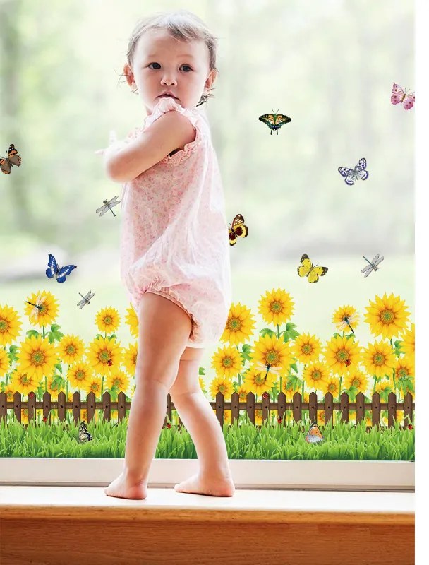 Sticker Floarea Soarelui perete / geam