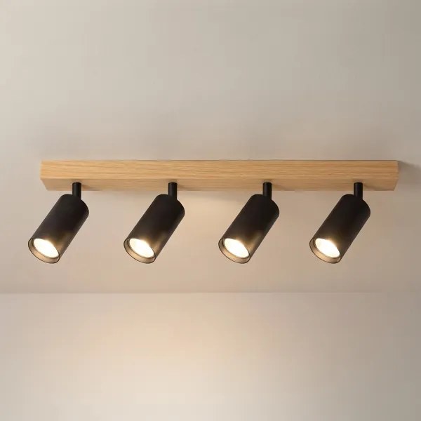 Brilagi - Spot SELE 4xGU10/30W/230V negru/decor stejar