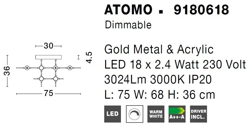 Lustra LED deosebita, design modern ATOMO