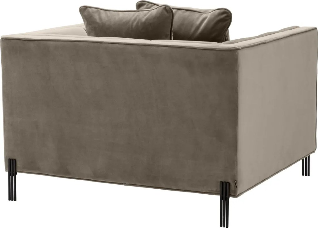 Fotoliu elegant design LUX Sienna, catifea greige 113385 HZ