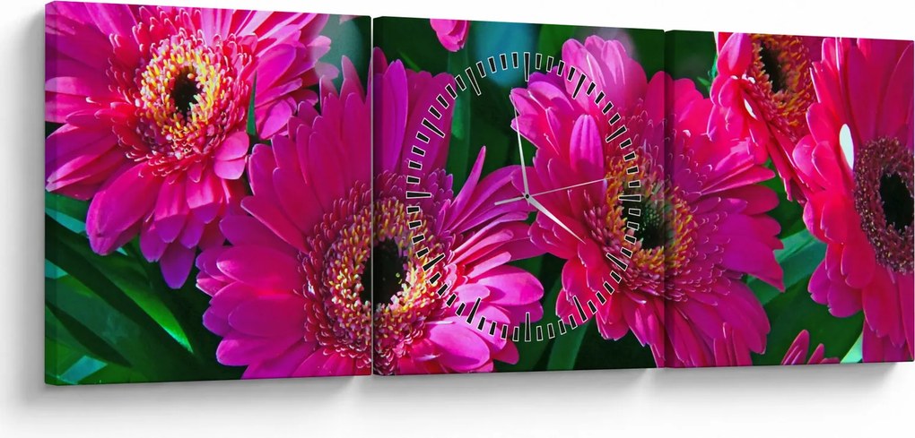 Tablou - floare (cu ceas) (90x30 cm)
