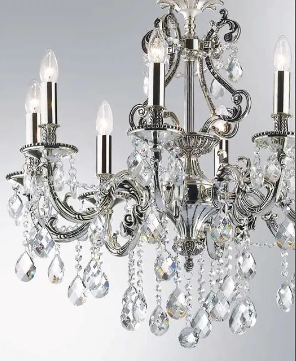 Lustra cristal Venezian diam. 73cm GIOCONDA SP8 ARGENTO 044934