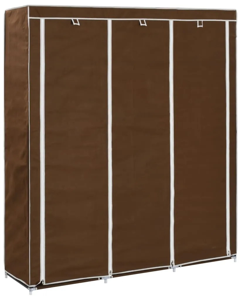vidaXL Dulap cu bare și compartimente, maro, 150x45x175 cm, textil
