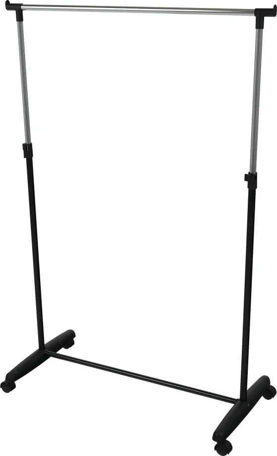 Cuier mobil, crom/plastic negru, SOREN