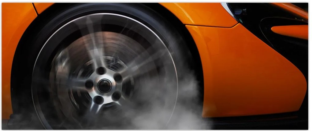Tablou - Mașină sport portocalie (120x50 cm)