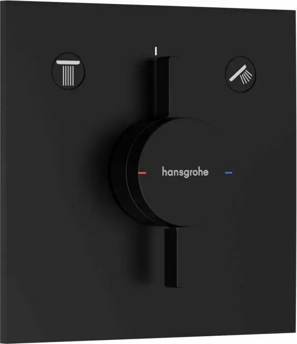 Baterie dus incastrata negru mat Hansgrohe DuoTurn E 2 functii