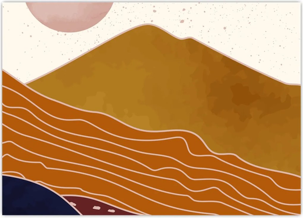 Tablou pe sticlă - Muntele de design Spacefrog N⁰1 (70x50 cm)